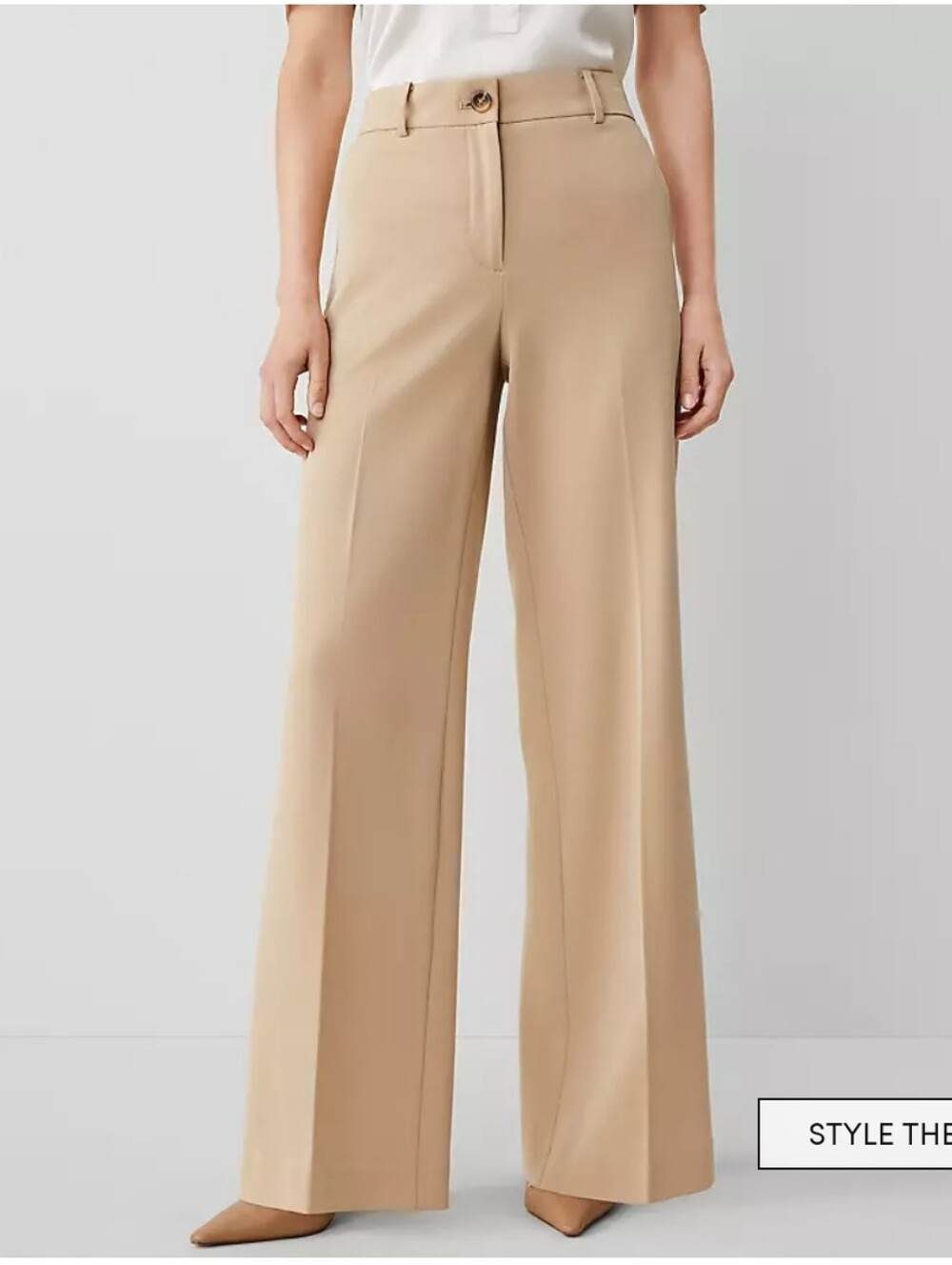 Ann Taylor Perfect Wide Leg Pant- Size 14- Khaki